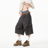 Western Style Metro Cotton Utility Denim Shorts