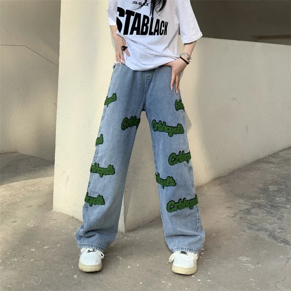 Elastic High-Rise Flocked Stitched Denim alternatif görünüm