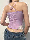 Millennium Lace Sheer Cropped Top