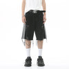 Race Stripe Torn Denim Shorts