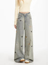 Vintage Wide Leg Jean Pantolon, önden görünüm — Navra Wear