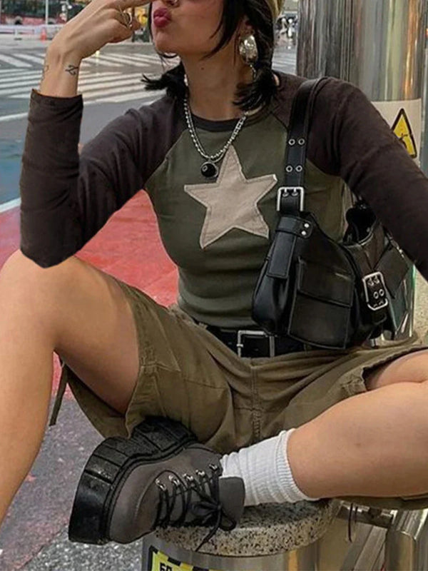 Women Faded Era Stellar Quilted Crew Neck T-Shirt alternatif görünüm