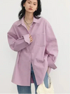 Scholarly Soft Relaxed Button-Front Top
