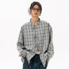 Ash Plaid Cool Elegant Long Blouse