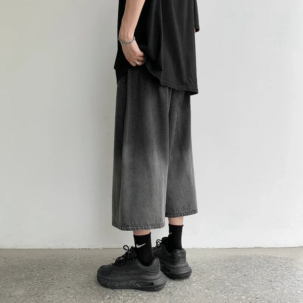 Men's Metro Ombre Calf-Length Denim Shorts alternatif görünüm