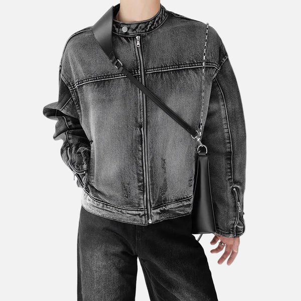 Metro Solid Long Sleeve Denim Jacket alternatif görünüm