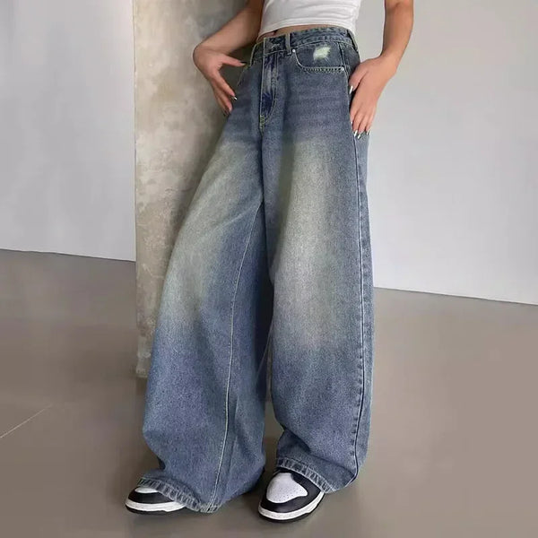 Modern High-Rise Bell Leg Torn Denim alternatif görünüm