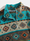 Warm Print Half-Zip Cozy Top