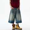 Heritage Relaxed Wide Leg Cropped Denim Shorts