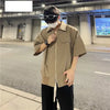 Zip-Detail Pocket Retro Short Shirt