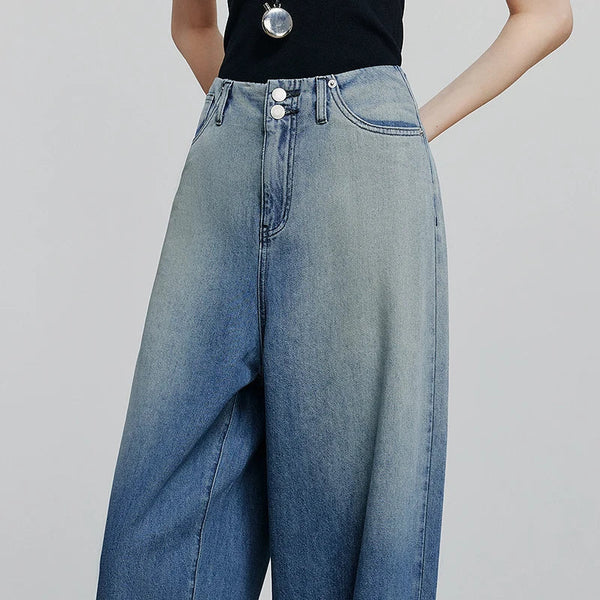 Chic Blue Summer Bell Leg Denim alternatif görünüm