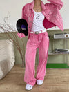 Pink Denim Two-Piece Set