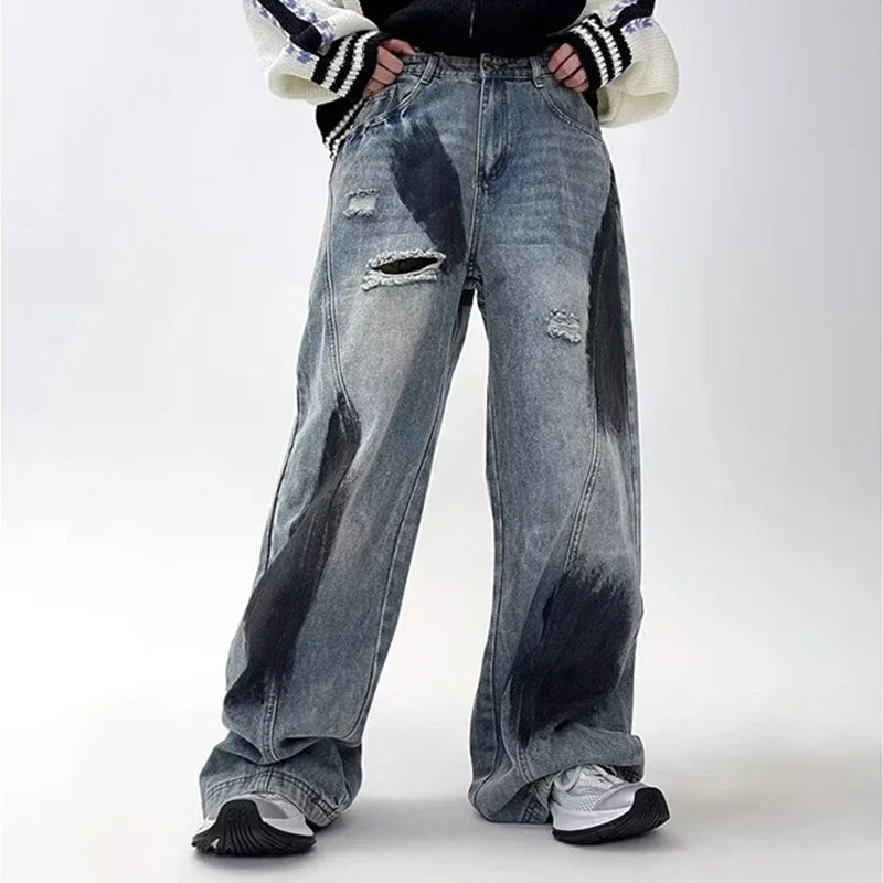 Heritage Metro Torn Classic Wide Denim