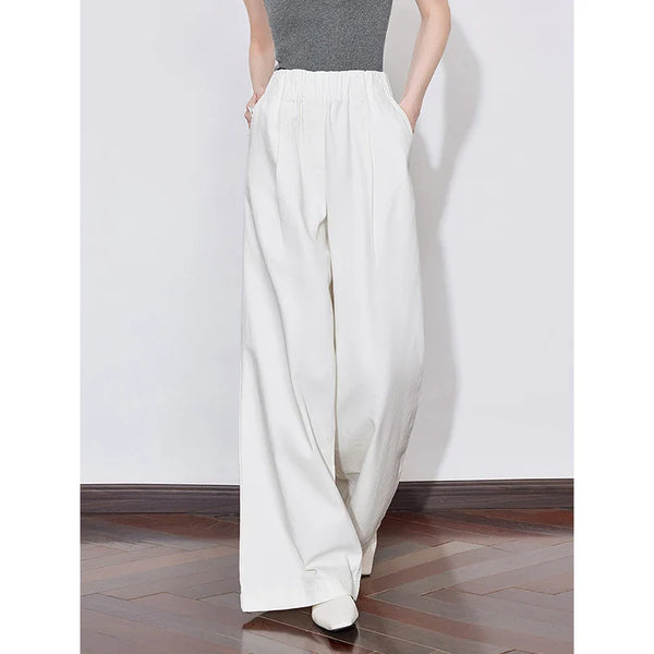 Elastic Waist Bell Leg Denim