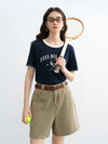 Aged Contrast Stitch Round Neck T-Shirt