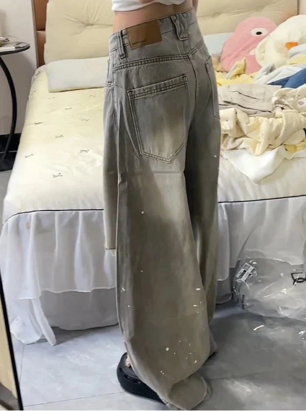 Metro Relaxed Heritage Grey High-Rise Wide Denim alternatif görünüm