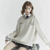 Vintage Color Block Sweatshirt, kombin görünüm — Navra Wear