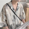 Ice Silk National Print Vintage Loose Top