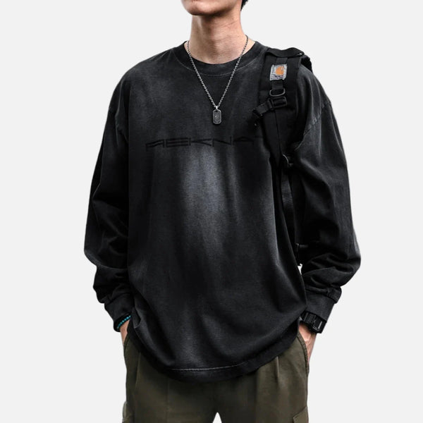 Kanji Worn Print Sweatshirt