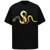 Digital-Age Python Bloom Illustrated Patterned Cotton T-Shirt