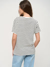 Line-Pattern Heat-Wave Short Sleeve Knitted T-Shirt