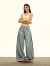 Women Long-lasting Oversized Torn Blue Denim