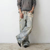 Western High Street 3D Print Bell Leg Denim