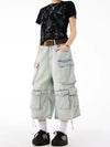 Heritage Rinse Relaxed Calf-Length Denim Shorts