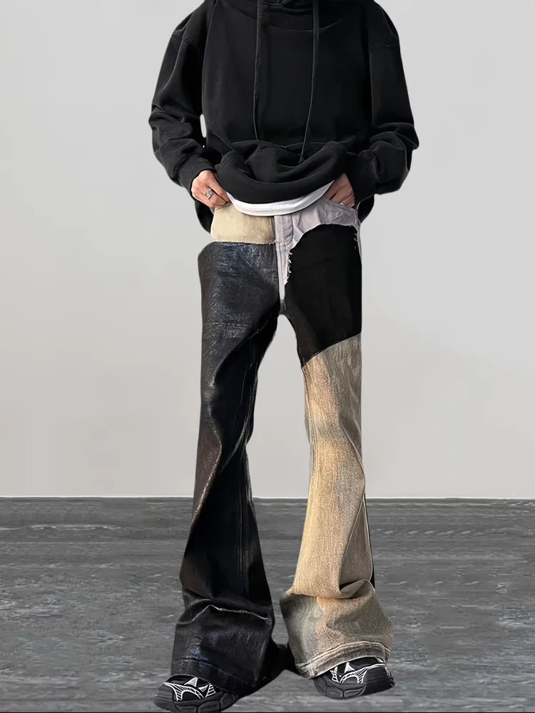 Faded Detail Mosaic Relaxed Bell Denim