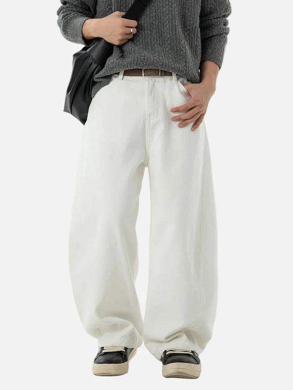 Cotton Retro Relaxed Trousers alternatif görünüm