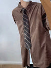 Broad Stripe Oversize Button-Front Top