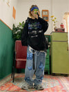 2000s Butterfly Print Relaxed Denim