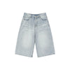 Wide Leg Jean Şort, yakın çekim — Navra Wear