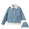 Sweet Indigo Plush Lady Short Denim Jacket