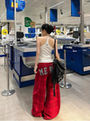 Y2K Wide Leg Yıldız Baskılı Jogger, detay görünüm — Navra Wear
