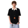 Old-Guard Snug Splicing Short Sleeve Sport-Collar Shirt