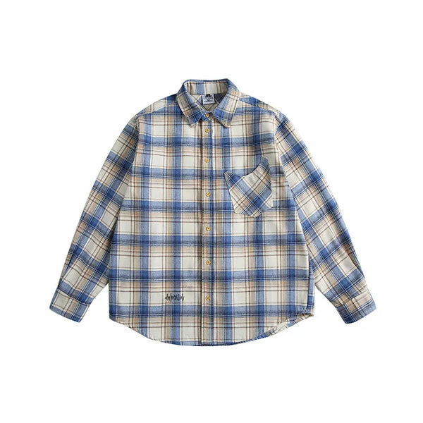 Oversize Plaid Heritage Long Sleeve Top alternatif görünüm