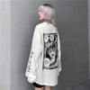 Big-Silhouette K-Wave Style Otaku-Style Print Long Sleeve T-Shirt