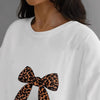 Girl Russian Bow Print Leopard T-Shirt