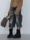 Timeless Casual Emo Utility Denim Shorts