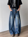 Yırtık Detaylı Baggy Jean Pantolon, detay görünüm — Navra Wear