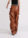 Zip High-Rise Leather Baggy
