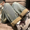 Thickened Seoul Style Fleece Lined Denim