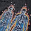 Oversize Grunge Skull Print Sweatshirt