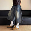 Plain Tone Western Style Denim Shorts