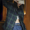 Teal Plaid Vintage Loose Top