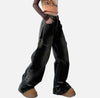 Durable Relaxed Mid Waist Bell Leg Denim