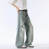 Rugged Blue Faded Bell Leg Denim