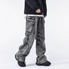 Minimal Look Gray Pintuck Utility Denim