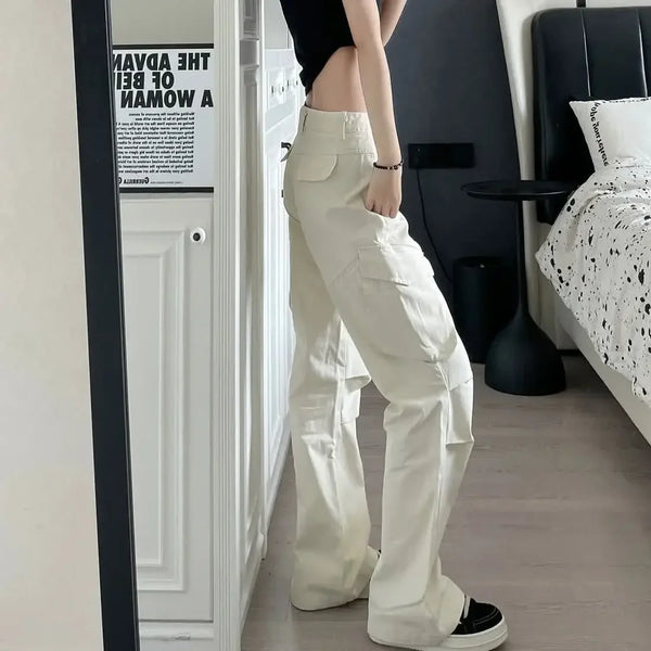 White High-Rise Baggy Cargo alternatif görünüm